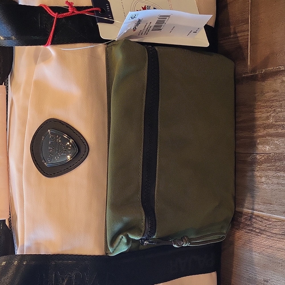 Pajar Light Pink Army Green Black Double Handle Shoulder Crossbody Duffle Bag - Picture 4 of 17